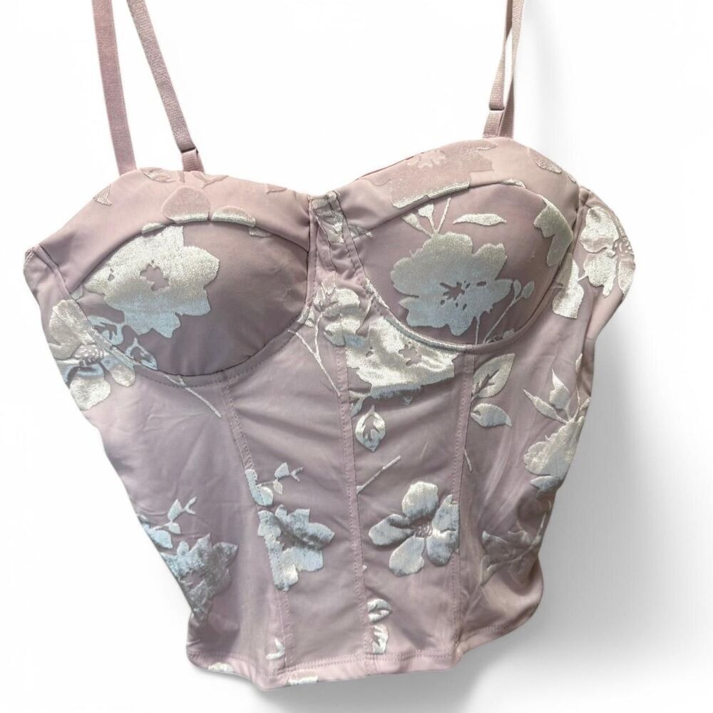 Steve Madden Corset Y2k Baby Pink Top Size Large - Picture 3 of 6